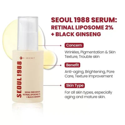 KSECRET SEOUL 1988 Serum : Retinal Liposome 2% + Black Ginseng