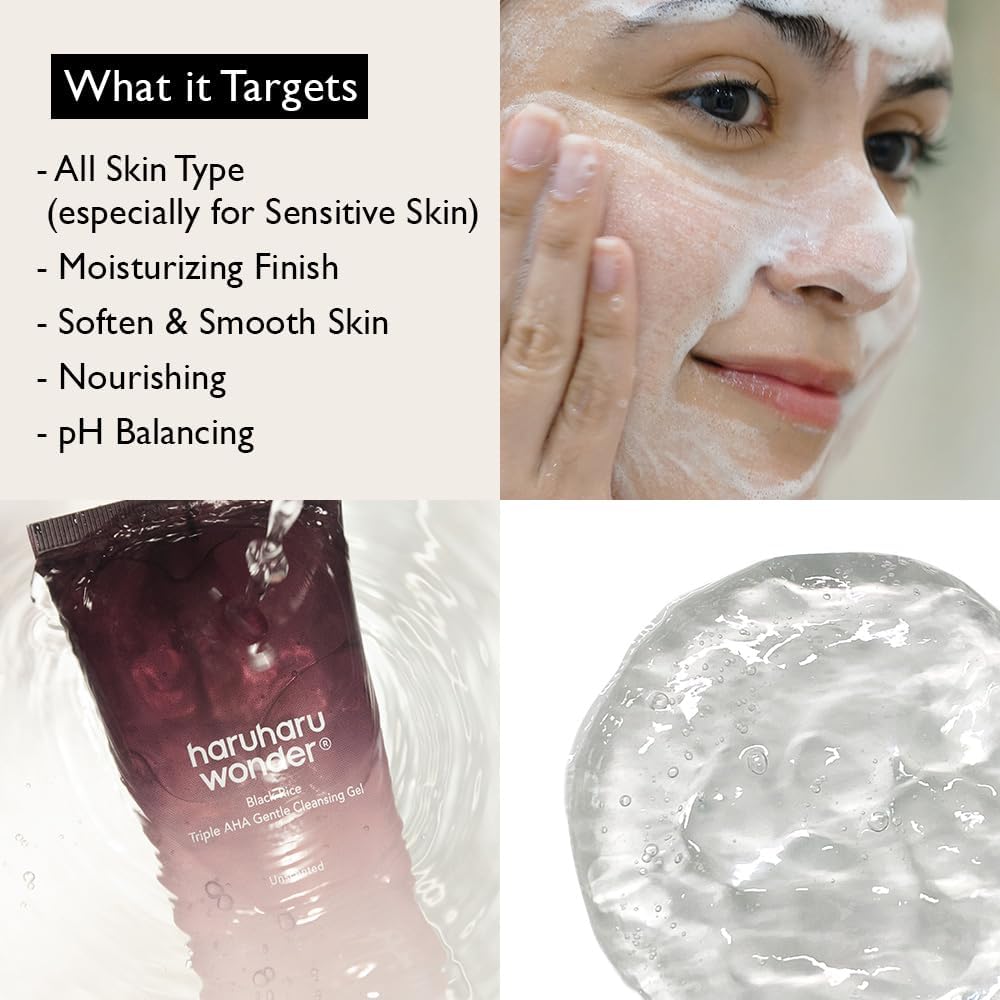 HaruHaru Wonder Black Rice Triple AHA Gentle Cleansing Gel 2