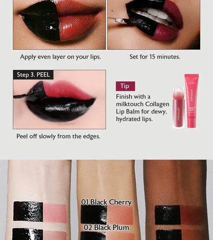 Milk Touch – Black Peel Off Lip Tattoo- Black Cherry