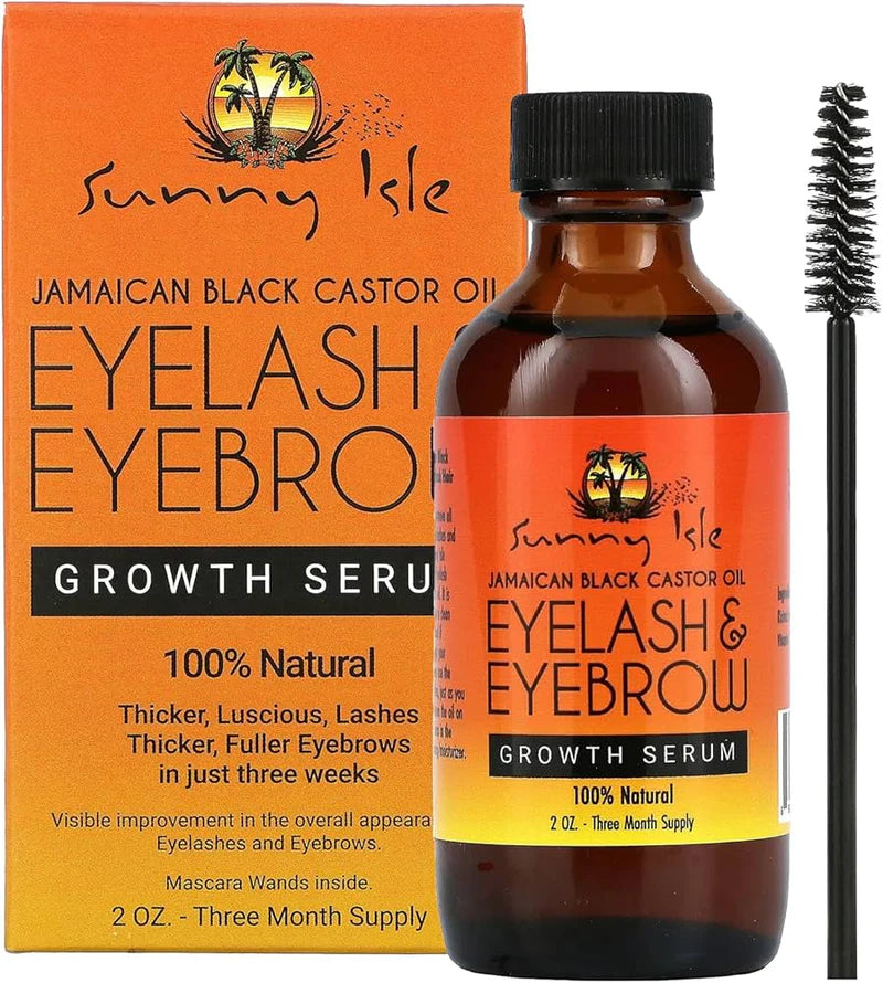 Sunny Isle Jamaican Black Castor Oil Eyelash &amp; Eyebrow Growth Serum 2oz