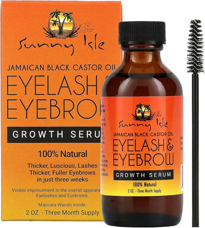 Sunny Isle Jamaican Black Castor Oil Eyelash &amp; Eyebrow Growth Serum 2oz