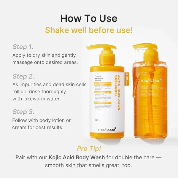 MEDICUBE KOJIC ACID TURMERIC BODY PEEL SHOT 280ml