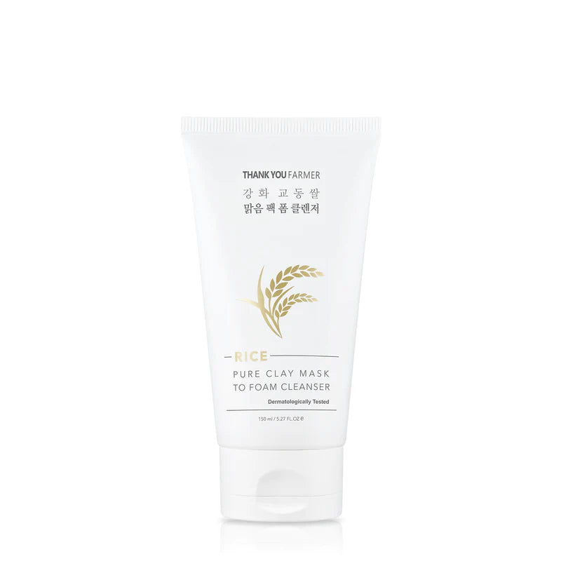 THANK YOU FARMER Rice Pure Clay Mask to Foam Cleanser 150ml