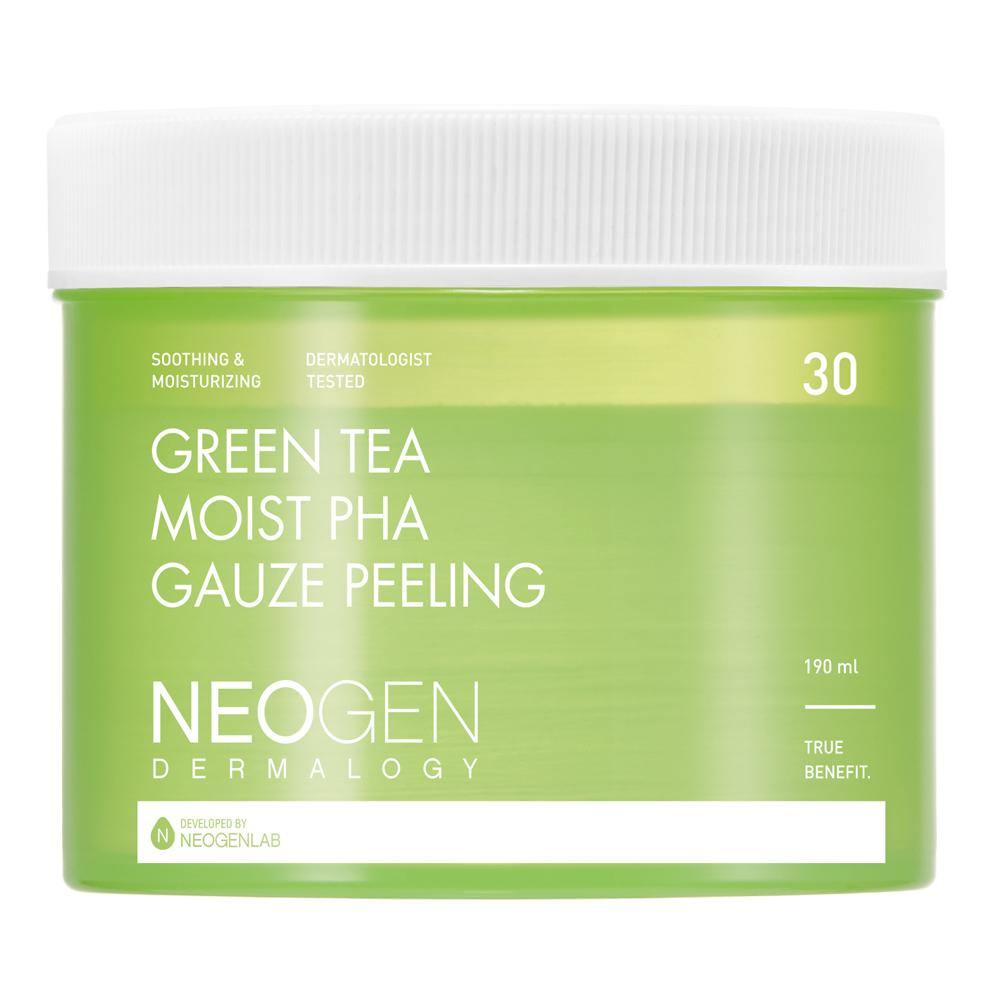 NEOGEN DERMALOGY GREEN TEA MOIST PHA GAUZE PEELING 190ML (30 PADS)